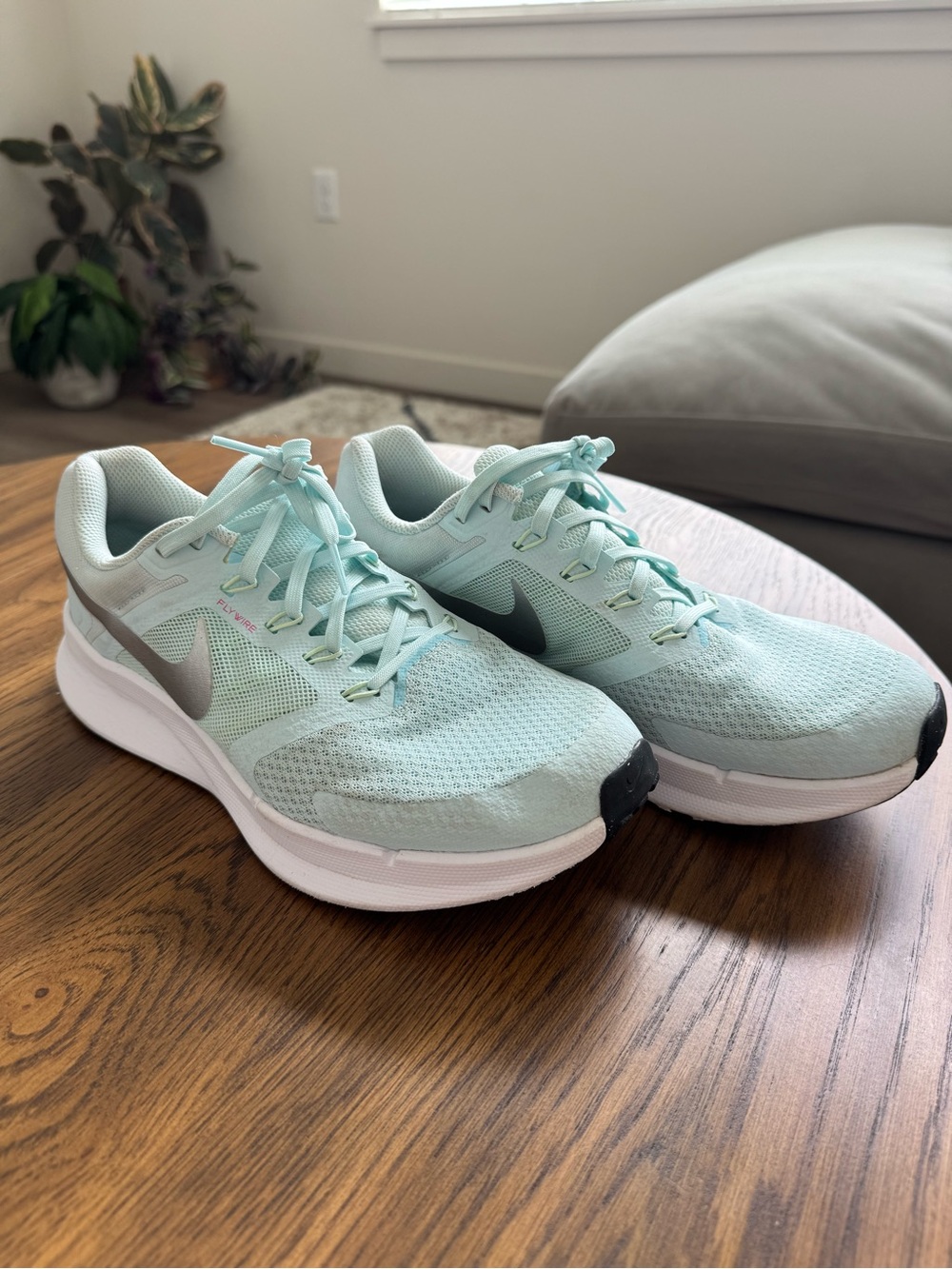 Nike Women’s Running Sneakers in Mint Green with Black Swoosh